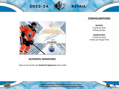 2023-24 Upper Deck SP Hockey Blaster Box (8 Packs)