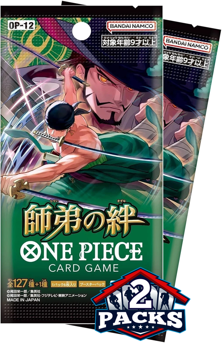 One Piece TCG: OP12 Bond of Master & Disciple Japanese Booster 2pk (6 Cards each)