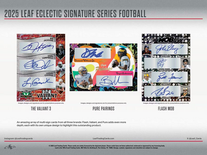 2025 Leaf Eclectic Signature Series Football Hobby Box (12 Cards)