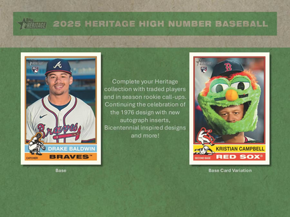 2025 Topps Heritage High Number Baseball Hobby Pack (8 Cards)