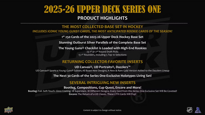 2025-26 Upper Deck Series 1 Hockey Tin (8 Packs)