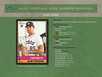 2025 Topps Heritage High Number Baseball Hobby Pack (8 Cards)