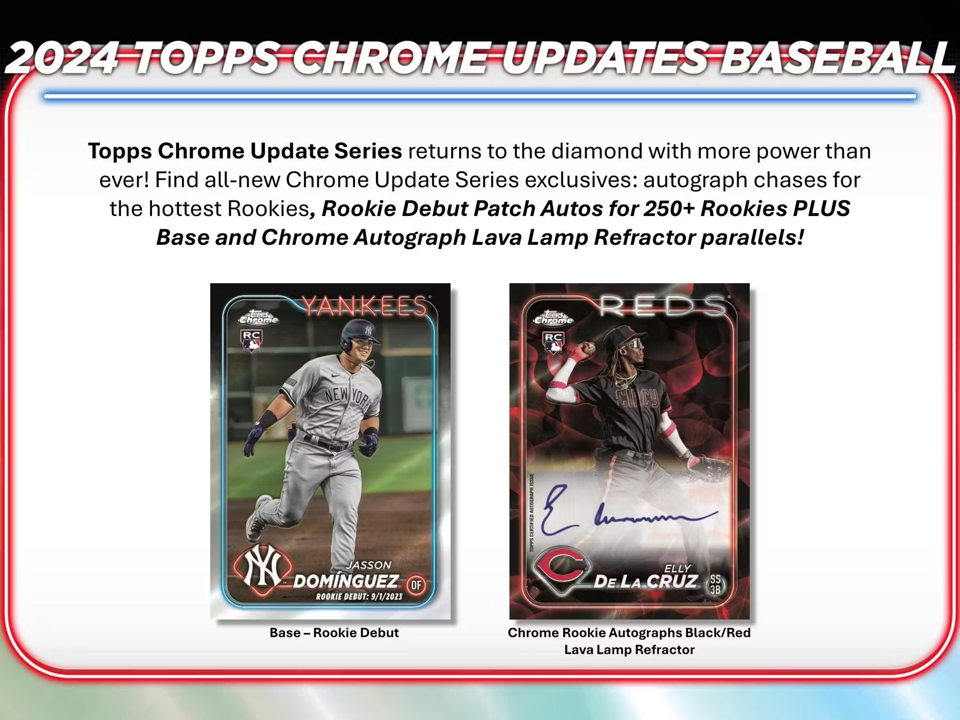 2024 Topps Chrome Update Baseball Hobby 2pks (4 Cards each)