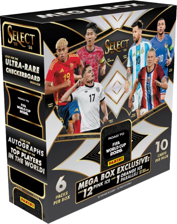 2025-26 Panini Select Road to the World Cup Soccer Mega Box (6 Packs)
