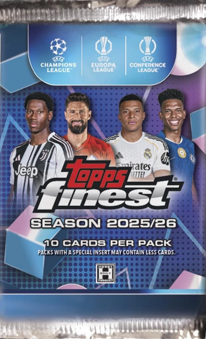 2025-26 Topps Finest UEFA Champions League Socer Hobby Pack (10 Cards)