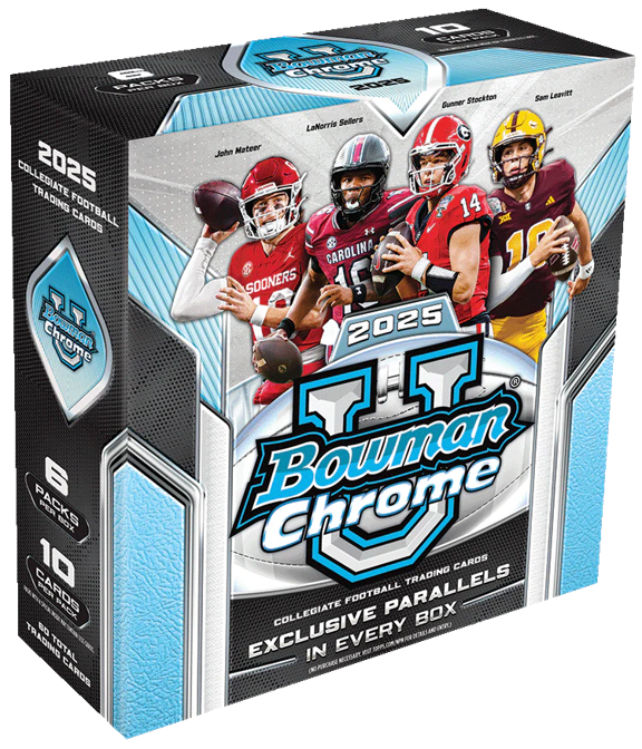2025 Bowman Chrome U Football Mega Box (6 Packs)