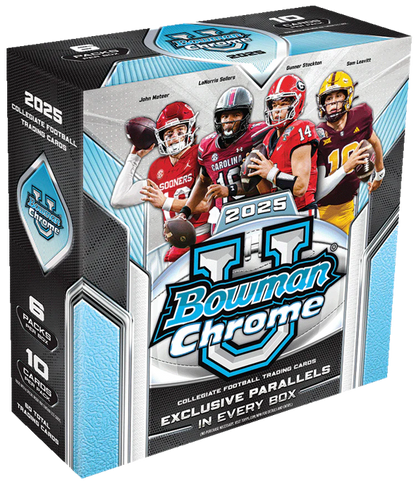 2025 Bowman Chrome U Football Mega Box (6 Packs)
