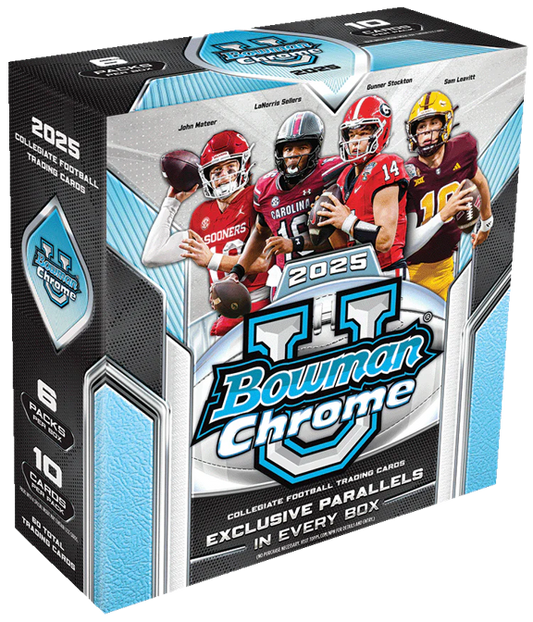2025 Bowman Chrome U Football Mega Box (6 Packs)