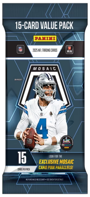 2025 Panini Mosaic Football Value Pack (15 Cards)