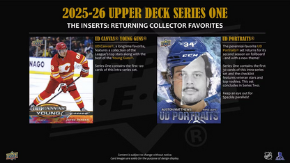 2025-26 Upper Deck Series 1 Hockey Tin (8 Packs)