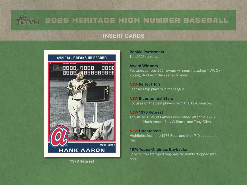 2025 Topps Heritage High Number Baseball Hobby Pack (8 Cards)