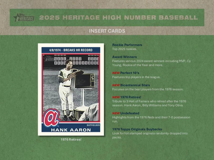 2025 Topps Heritage High Number Baseball Hobby Pack (8 Cards)