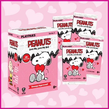 2025 Peanuts Playpaks Love Me, Love Me Not Blaster Box (4 Packs)