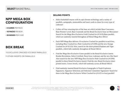 2024-25 Panini Select Basketball Mega Box (10 Packs)