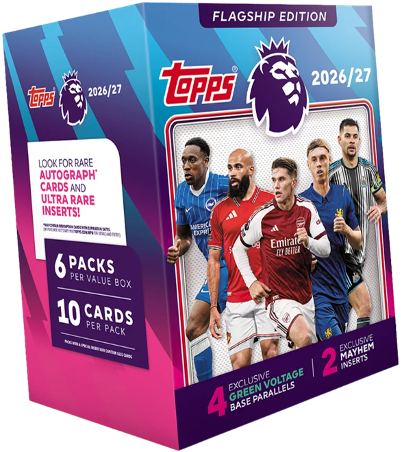 2026-27 Topps English Premier League Soccer Value Box (6 Packs)