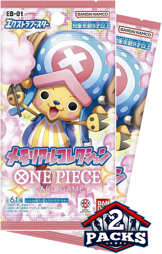 One Piece EB01: MEMORIAL COLLECTION Japanese Booster 2pk (6 Cards each)