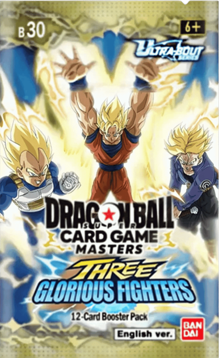 Dragon Ball Masters: THREE GLORIOUS FIGHTERS (B30) Booster Pack (12 Cards)