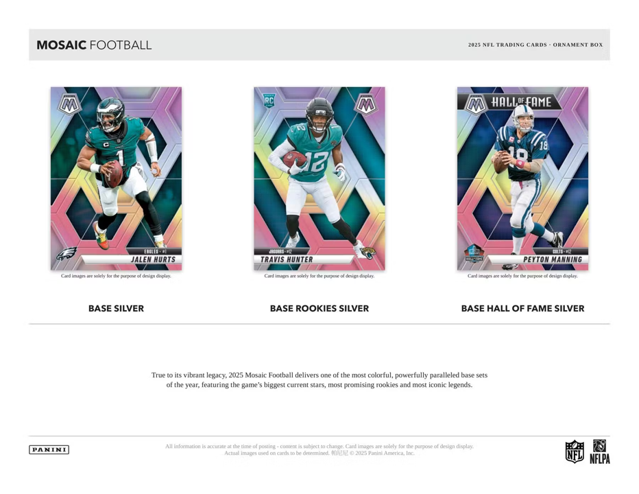 2025 Panini Mosaic Football Ornament Box (10 Cards)