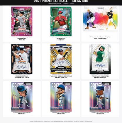 2026 Panini Prizm Baseball Mega Box (6 Packs)