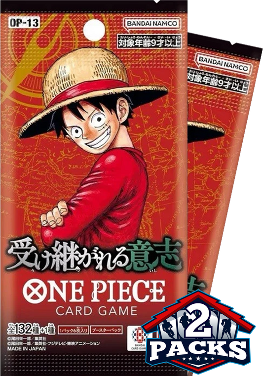 One Piece TCG: Carrying on His Will (OP13) Japanese Booster 2pk (6 Cards each)