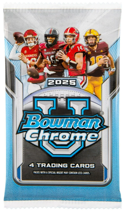 2025 Bowman Chrome U Football Blaster Pack (4 Cards)
