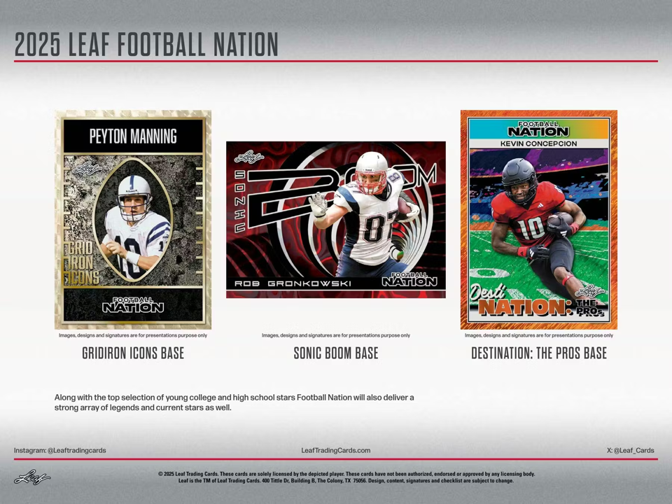 2025 Leaf Football Nation Hobby Box (6 Cards)