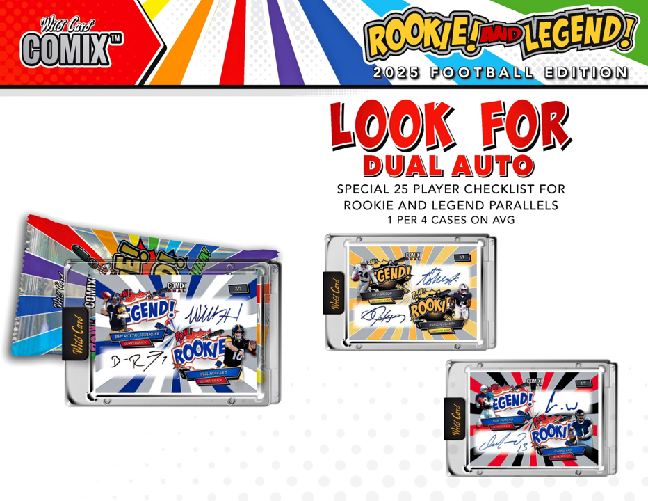 2025 Wild Card Comix Rookies & Legend Football Hobby Pack (1 Encased Card)