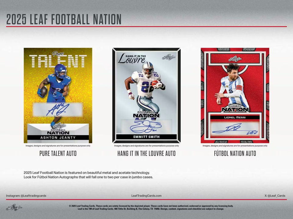 2025 Leaf Football Nation Hobby Box (6 Cards)