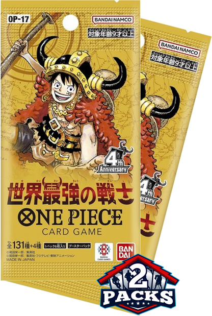 One Piece OP17: THE WORLD's STRONGEST WARRIORS Japanese Booster 2pk (6 Cards)
