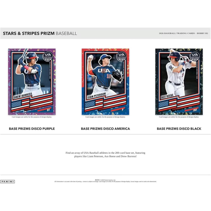 2026 Panini Prizm Stars & Stripes Baseball Hobby Pack (12 Cards)