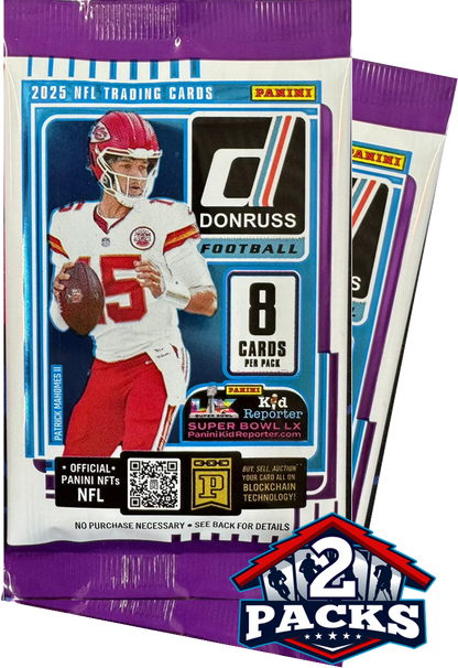 2025 Panini Donruss Football Retail 2pk (8 Cards Each)