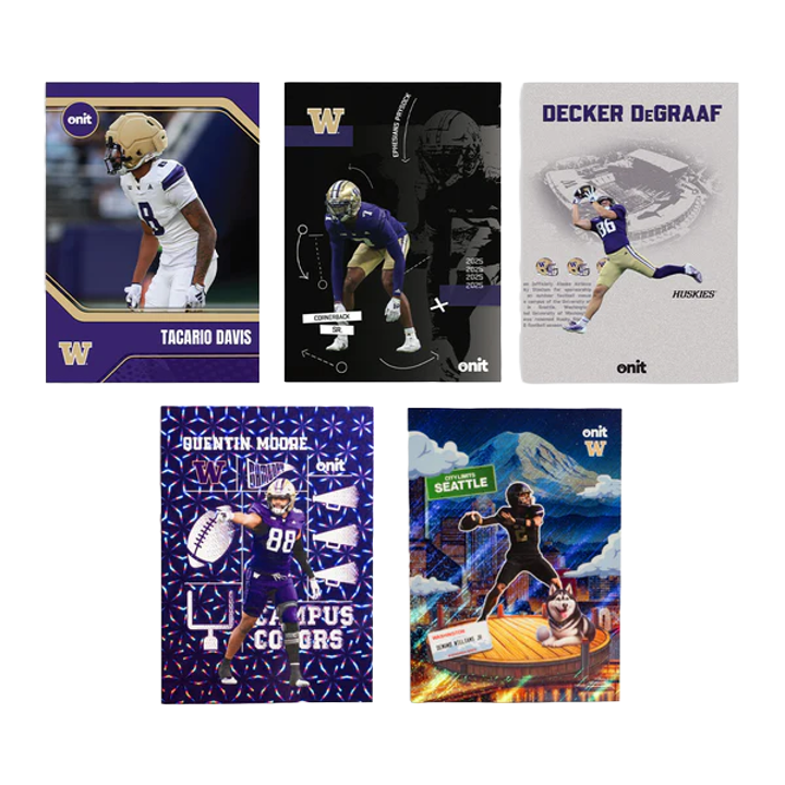2025 ONIT University of Washington Platinum Football Pack (10 Cards)