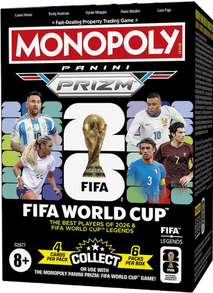 2026 Panini Prizm Monopoly FIFA World Cup Soccer Blaster Box (6 Packs)