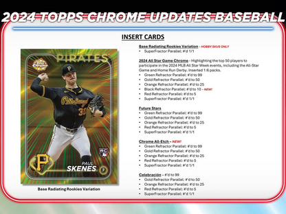 2024 Topps Chrome Update Baseball Hobby 2pks (4 Cards each)