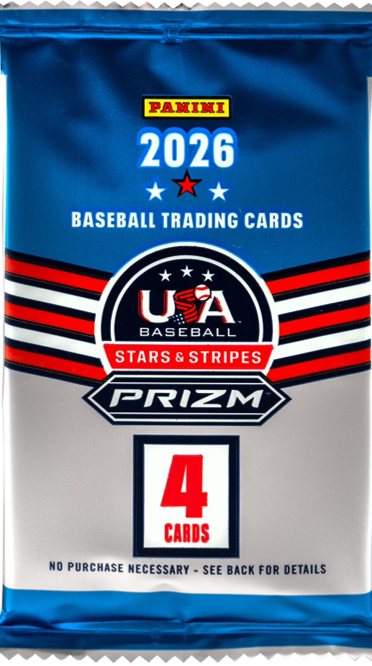 2026 Panini Prizm Stars & Stripes Baseball Mega Box (10 Packs)