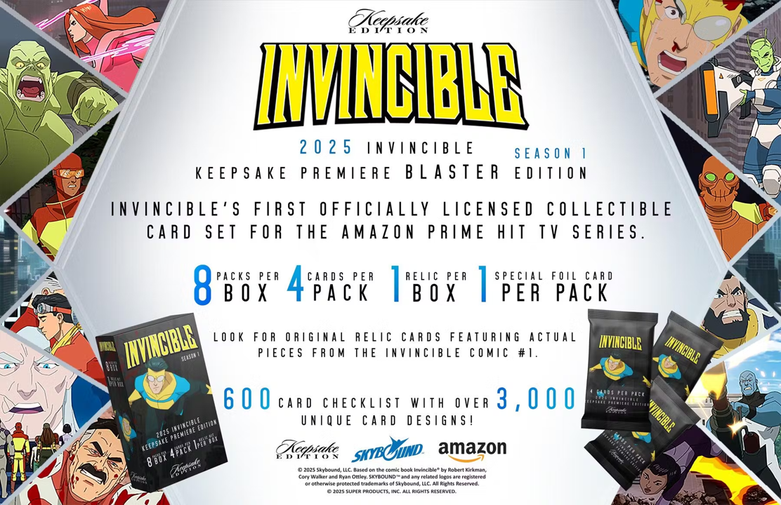 2025 Invincible Season 1 Keepsake Premiere Blaster Box (8 Packs)