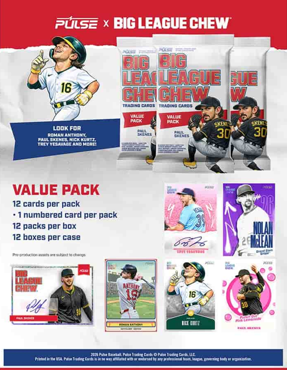 2026 Pulse Big League Chew Baseball Value Pack (12 Cards)
