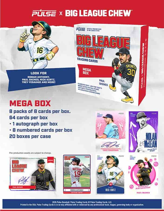 2026 Pulse Big League Chew Baseball Mega Box (8 Packs)