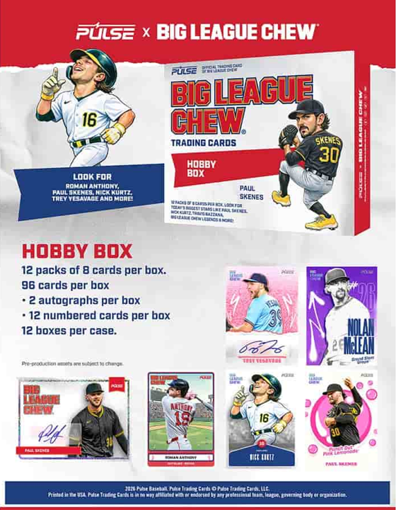 2026 Pulse Big League Chew Baseball Hobby Pack (12 Cards)