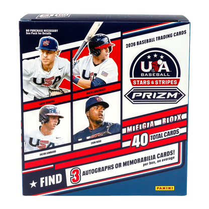 2026 Panini Prizm Stars & Stripes Baseball Mega Box (10 Packs)