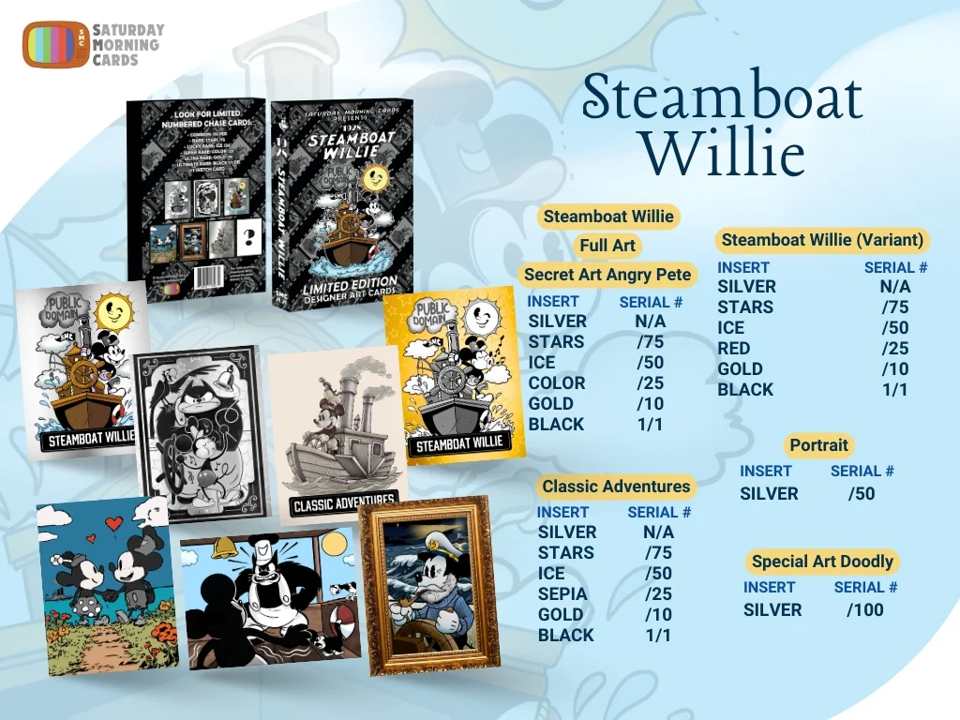 Saturday Morning Cards: Steamboat Willie Vol 2. (1 Encased Card)
