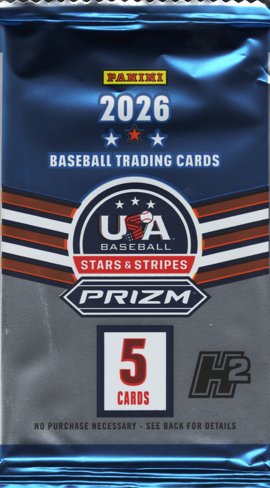 2025 Panini Prizm Stars & Stripes H2 Baseball Hobby Pack (5 Cards)