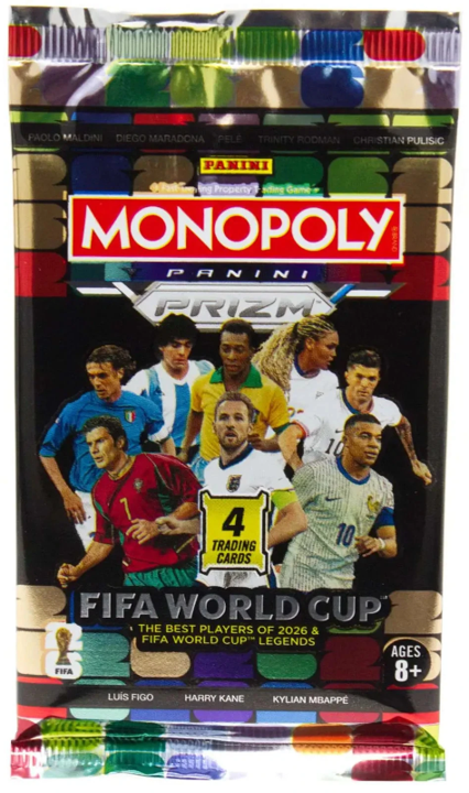 2026 Panini Prizm Monopoly FIFA World Cup Soccer Blaster Pack (4 Cards)