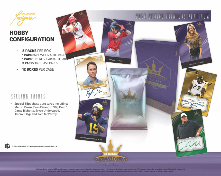 2026 Choice Eximious Platinum Hobby Box (5 Packs)