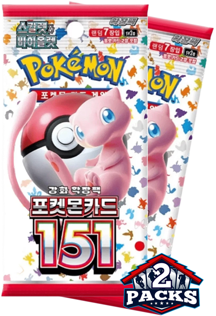 Pokemon TCG: 151 (sv2a) Korean Booster 2pk (7 Cards Each)