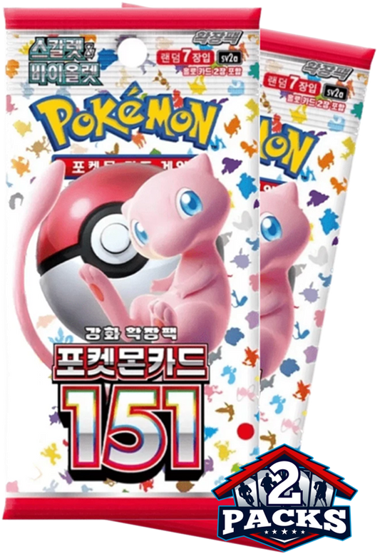 Pokemon TCG: 151 (sv2a) Korean Booster 2pk (7 Cards Each)
