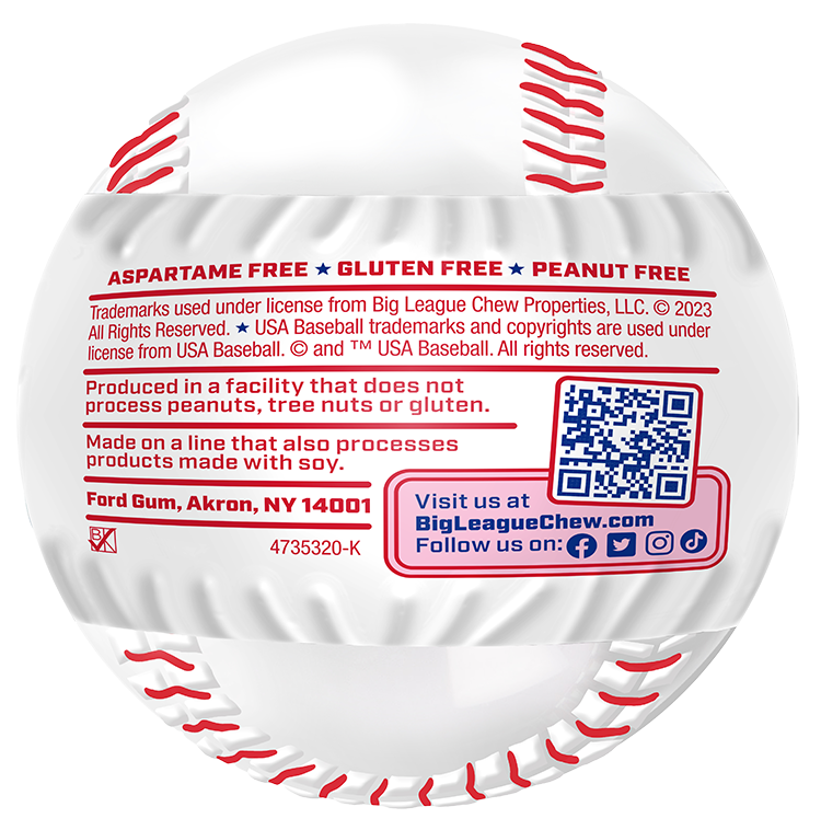 Big League Chew Baseball w/ Gumballs Stickers & Tattoo - .53oz - Snacks
