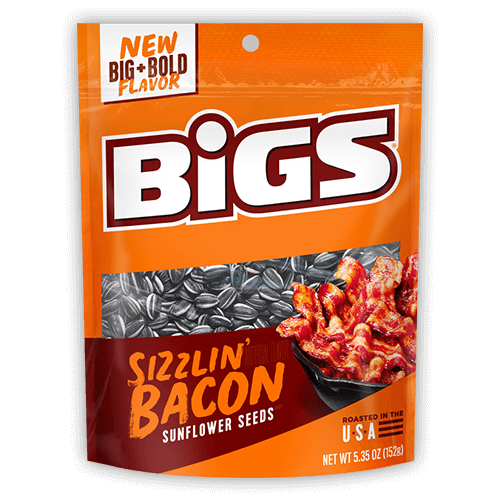 BIGS Sunflower Seeds - Sizzlin’ Bacon - 3.63oz Pack - Snacks