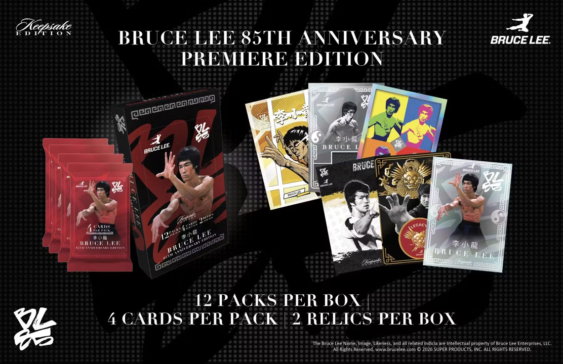 2026 Keepsake Bruce Lee 85th Anniversary Premiere Edition Hobby Pack (4 Cards)