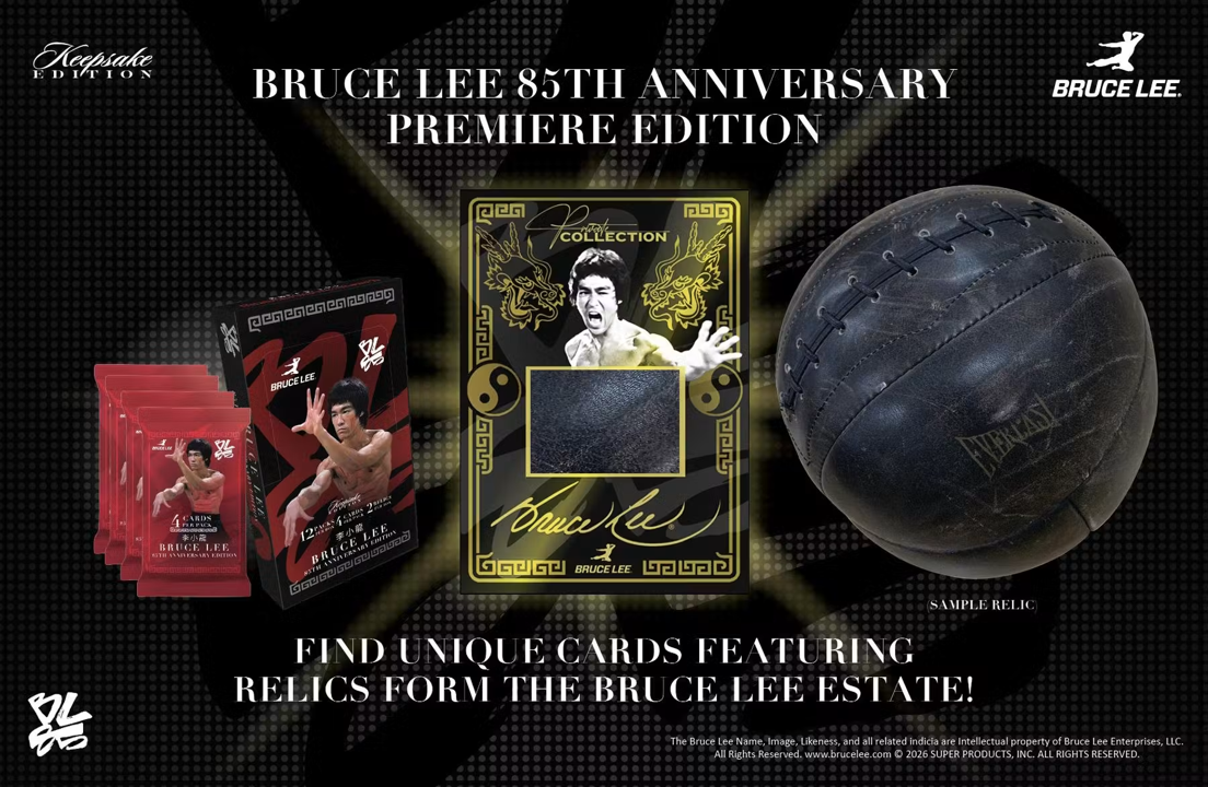 2026 Keepsake Bruce Lee 85th Anniversary Premiere Edition Hobby Pack (4 Cards)
